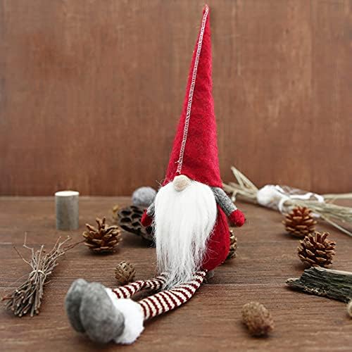 גמדי חג המולד של fvcent | 3 יח 'גמדי שודים שוודים קטיפה סנטה בעבודת יד טומטה יושבת כריזמות דקוראטציה סקנדינביה